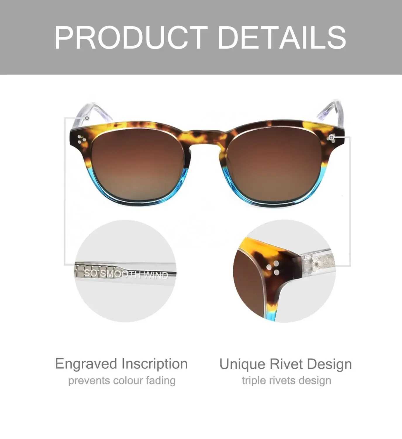 High Quality Polarized Driving Transparent Round Vintage Sunglasses Men Women Gradient UV Protection Sunglasses 5356 W250709