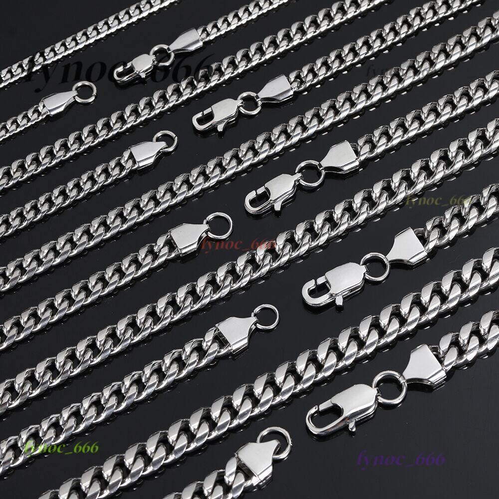 4/5/6/7/8/9mm Mens Stainless Steel Jewelry Miami Cuban Link Chain Hip Hop 18K Gold Plated Curb Link Chain Necklace