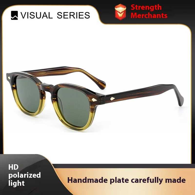 Popar Japanese Handmade Womens Sunglasses Mens UV400 Womens Retro Acetate Round Sunglasses W250709