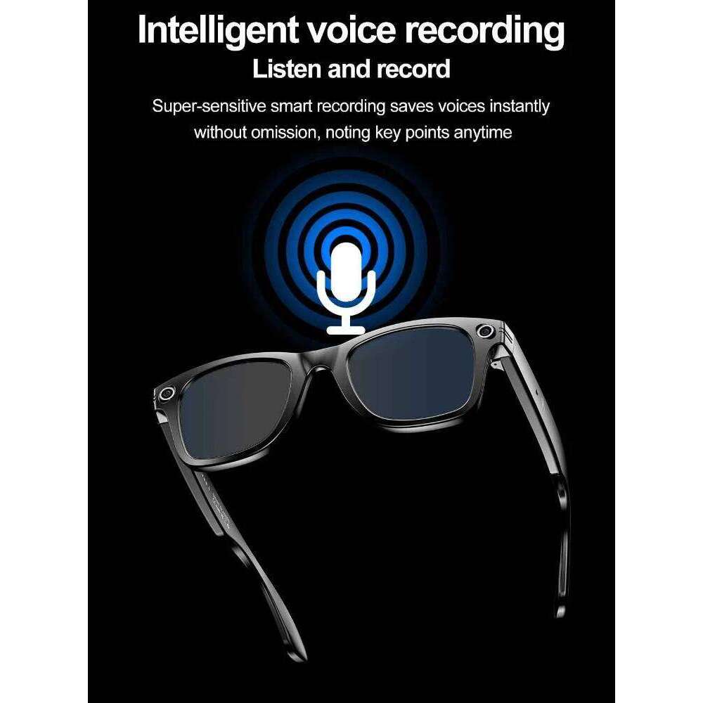Smart AI Translation 100+ Languages Photo Recognition Camera Sunglasses Anti-Blue Light Video Recording Glasses