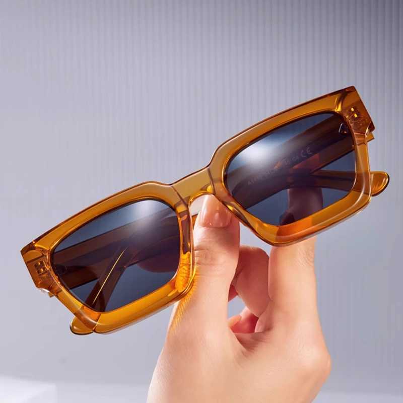 Top Quality Trendy Square Polarized Sunglasses for Men Wen Retro Acetate Sunglasses UV400 Anti-glare Sun Shade W250710
