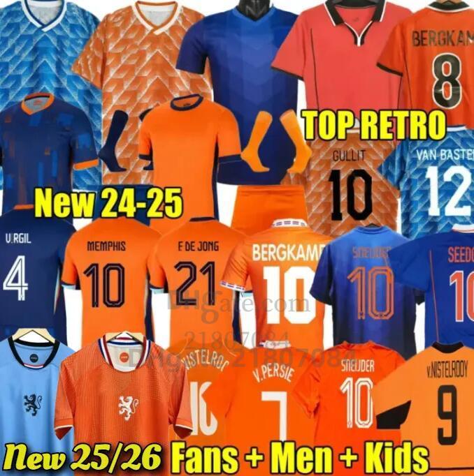 Gullit 1988 Retro 2024 Netherlands soccer jersey F. DE JONG Holland DE LIGT football shirt XAVI vintage men kids kit Classic 2010 2014 2012 2008 Van Basten 1996 Bergkamp