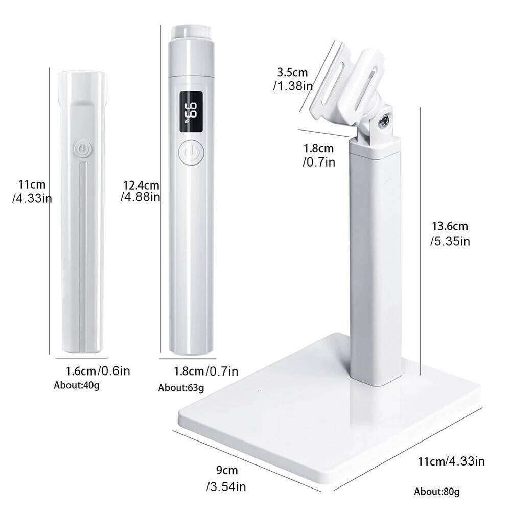Ultraviolet Nails Drying Light Mini Flashlight Pen LED Display with Stand USB Rechargeable for Home DIY Manicure X250710