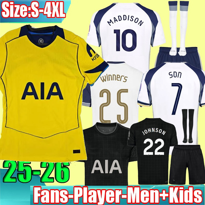 S-4XL 25 26 SON RICHARLISON JOHNSON Soccer Jerseys 2025 home AWAY Football shirt ROMERO KULUSEVSKI SOLANKE WERNER of the Snake tottenaham Fans players Men Kids