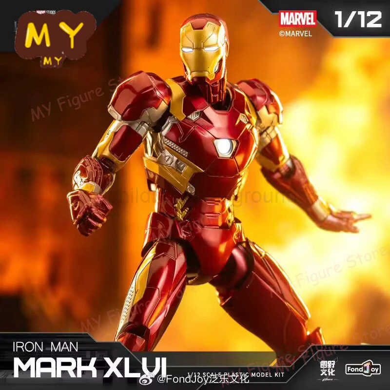 Disney NEW Fondjoy Iron Man MK46 Model Kit 1/12 Infinity Saga Ironman Mark 46 Assembly ABS Joint Movable Kid Toy Customized Gift W250710