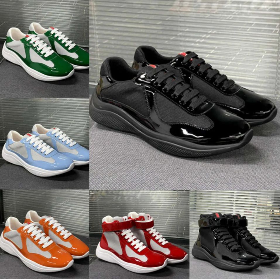 2025 America Cup Xl Low Top Sneakers Casual Runner Sports Shoes Men Women Rubber Sole Fabric Patent Leather Trainer Size 36-47 NO53