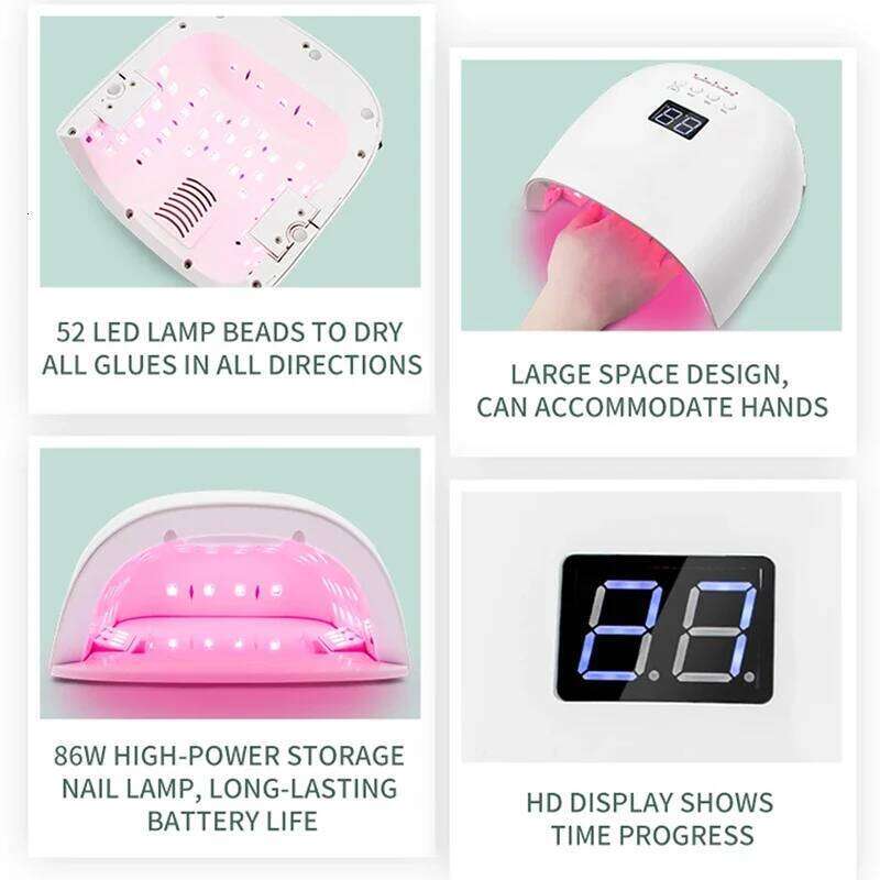 NEW Rechargeable 86W UV LED Lamp Cordless Dryer Gel Polish Professional Nail Art Manicure Tools for Home and Salon X250709