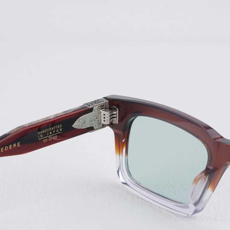 2025 Trendy Luxury Brands Square INS Sty Sunes Uv400 Wen and Men es Acetate Handmade Japan Sty Eyewear With Case W250709