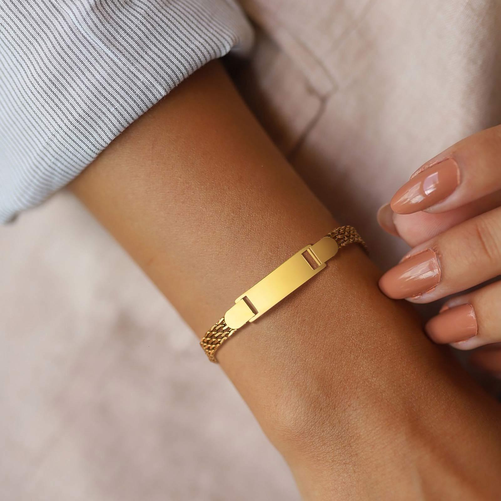 Free Custom Bracelet For Baby Engravable Butterfly Heart Name Bracelets Personalized Stainless Steel Mesh Chain Adjustable 250327