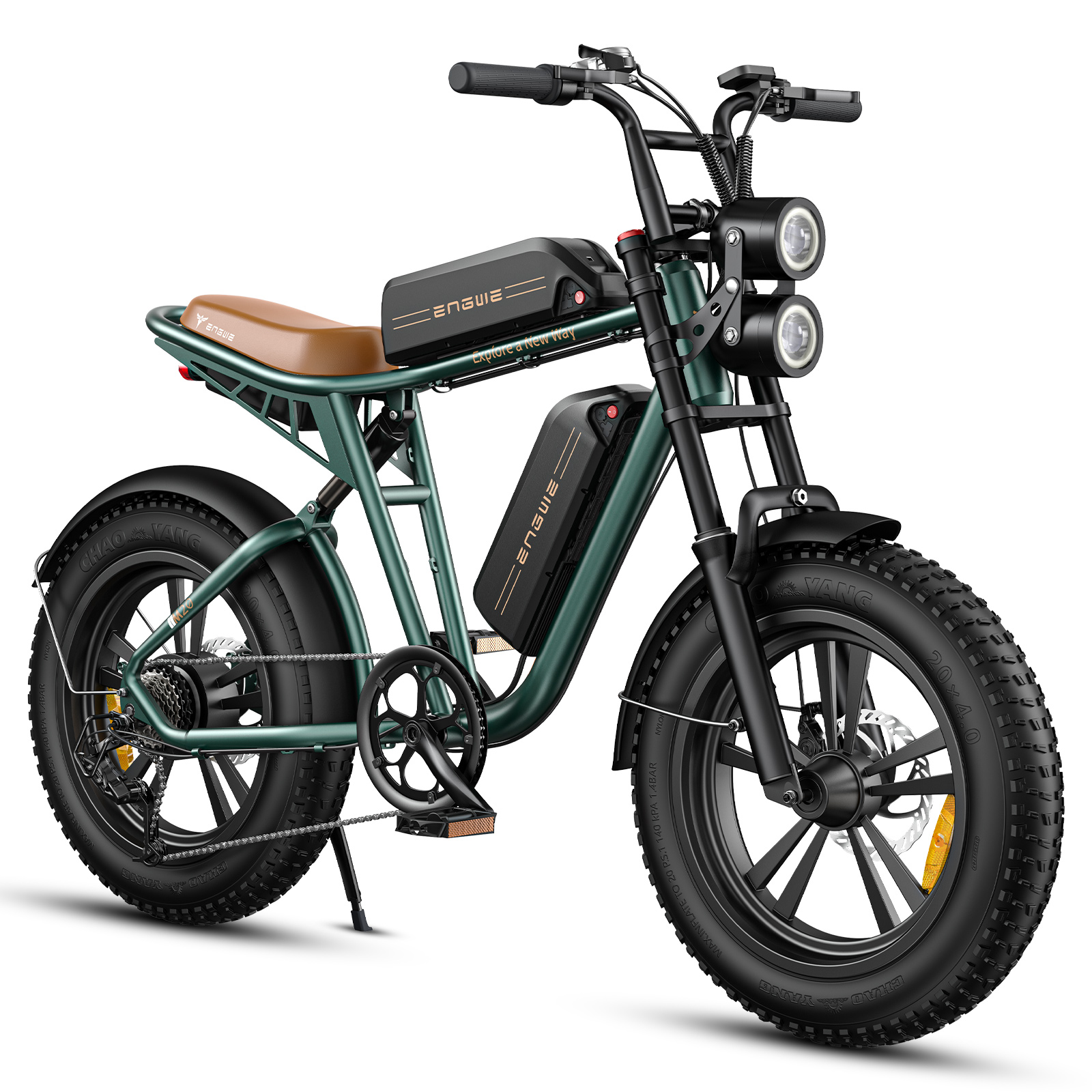 ENGWE M20 20 Inch Electric mountain bike 1000W PEAK 48V/26AH Dual battery E-Bike offroad 4.0 Fat tyre 30Mph Electric bicycle