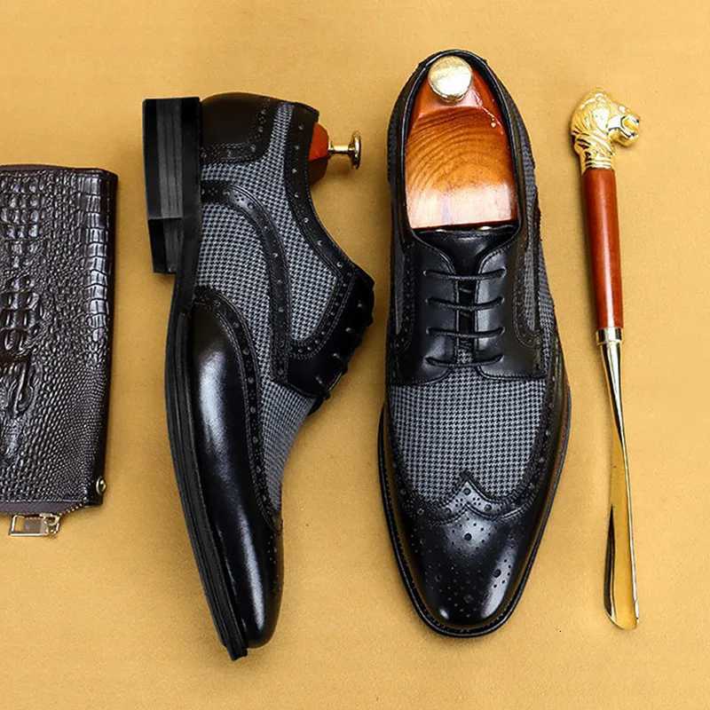 Leather Brogues Men Big Size Fashion Wedding Party Men Dress Shoes Italian Designer Male Driving Formal Shoes Lace Up Men Oxfords XJ250710