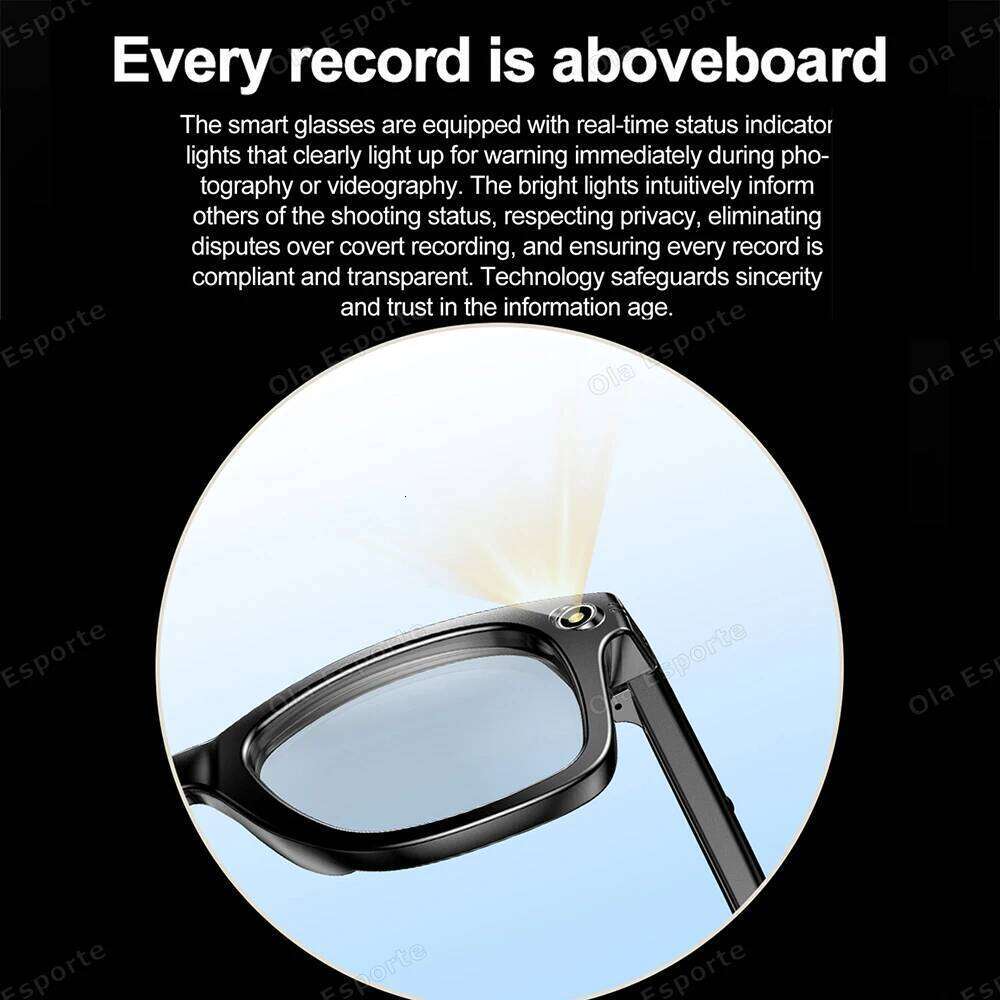 New AI Smart With Sunglasses Mini Camera Video Recorder Wireless Bluetooth Call Anti-Blue Glasses For Man Women