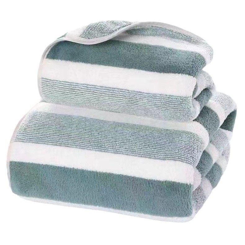 14 pieces Thickened absorbent bath towel beach towel soft and skin-friendly 100% coral fleece household face towel facial cleansing beach towel