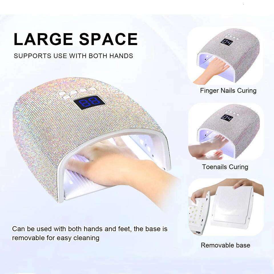 Pro Cordless LED Lampada per Unghie 7800mAh Rechargeable UV light for Nail 66W Gel Polish Curling Lamp with Dias X250710
