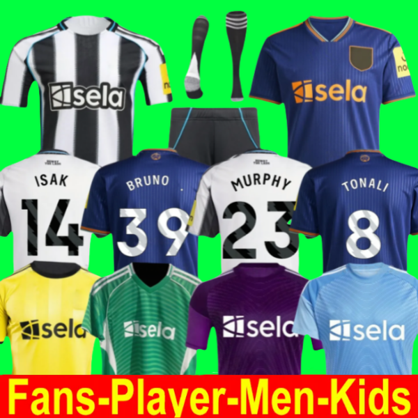 ISAK BRUNO G. newcaslte united 25/26 Soccer Jerseys TONALI GORDON newcaste 2024 2025 football shirt JOELINTON TRIPPIER BURN BARNES NUFC away Men Kids kit uniforms
