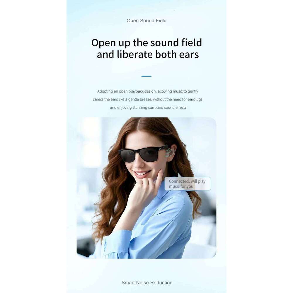 Designer brand remote control shooting bluetooth music driving headset calling AI voice assistant men and women smart touch sunglasses