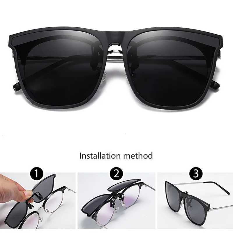 Polari Clip Sunes Myopia es Clip Driver Fishing Outdoor Cycling Night Vision Myopia Clip-On Sun Shading Glasses W250709