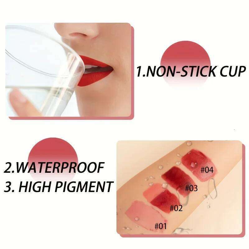 QICY Tattoo Lip Gloss Peel-Off Long-Lasting Moisturizing Liquid Lipstick with Waterproof Non-stick Cup Glossy Finish Nourishing X2507