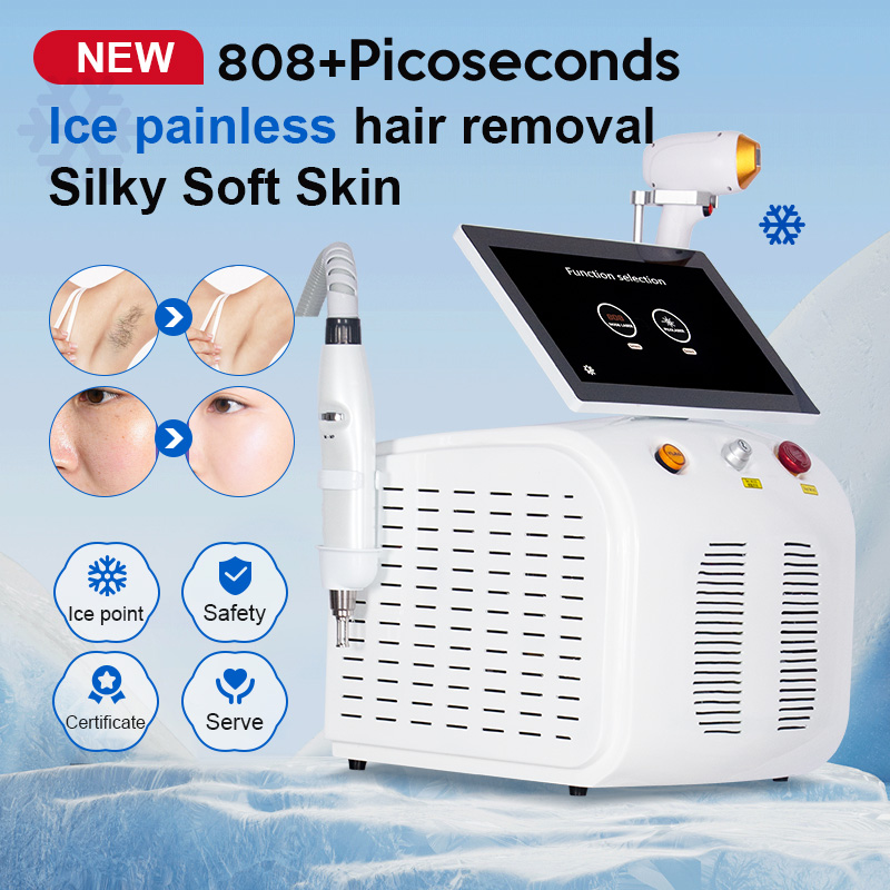 808nm Diode Laser Hair Removal Device And Picosecond 2in1 Permanent painless hair removal 3 wavelength Suitable for home and beauty salon