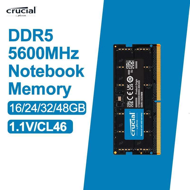 Crucial RAM 16GB 24GB 32GB 48GB DDR5 5600MHz PC5-44800 Laptop Memory non-ECC SODIMM
