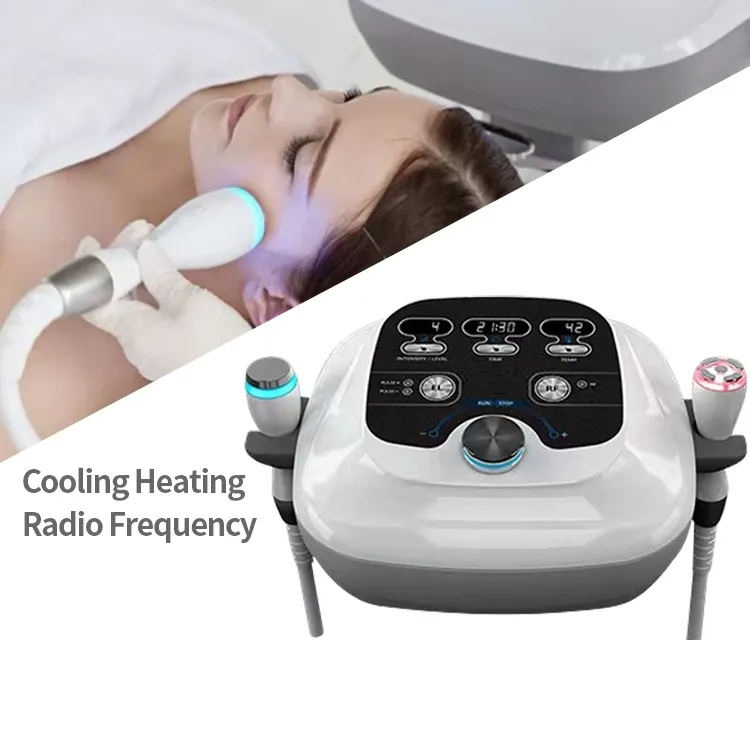 HOT 2 in 1 Cooling Treatment Calming Facial Electroporation Wrinkle Eyelines Removal Device Cryo Face Machine
