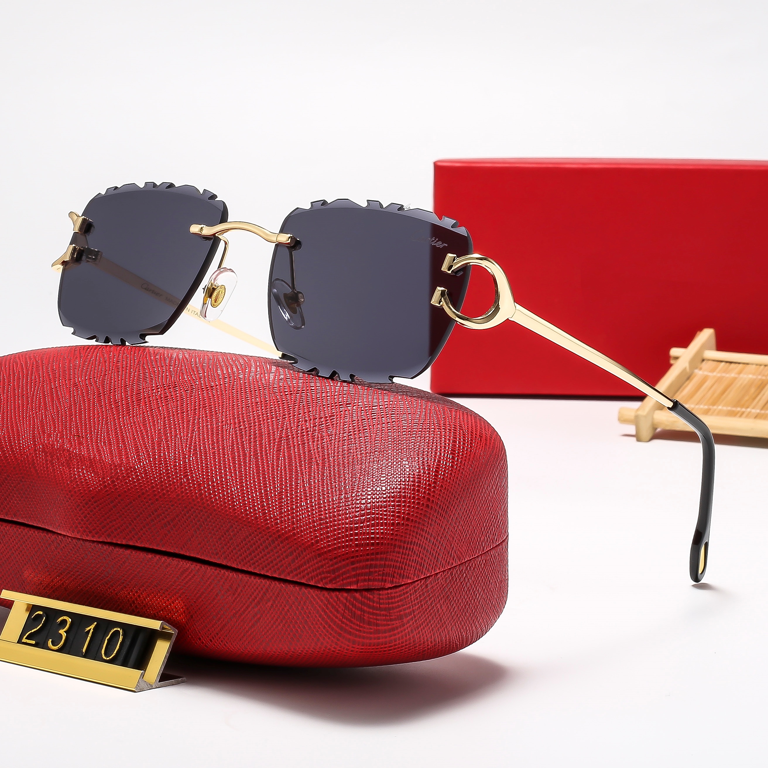 Luxury designer Sunglasses Women Brand letter Designer sunglass Rimless Square Sun Glasses Ladies Luxury eyeglass Gradient Shades eyeglasses