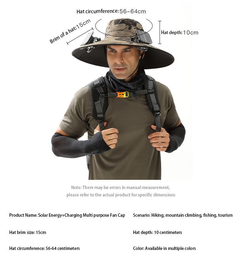 Breathable Cool Mesh Hat w/ Integrated Electric Fans & Dual Power Options: Solar Charged & USB Portable Cooling Headwear