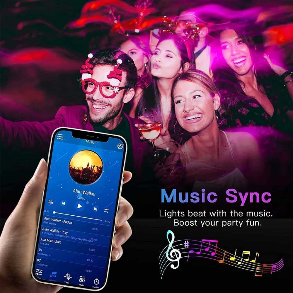 5M TV LED Backlight Light Strip Bluetooth APP Control Music Sync RGB Color Changing Backlight for 32-60 Inch TV Decoration W250707