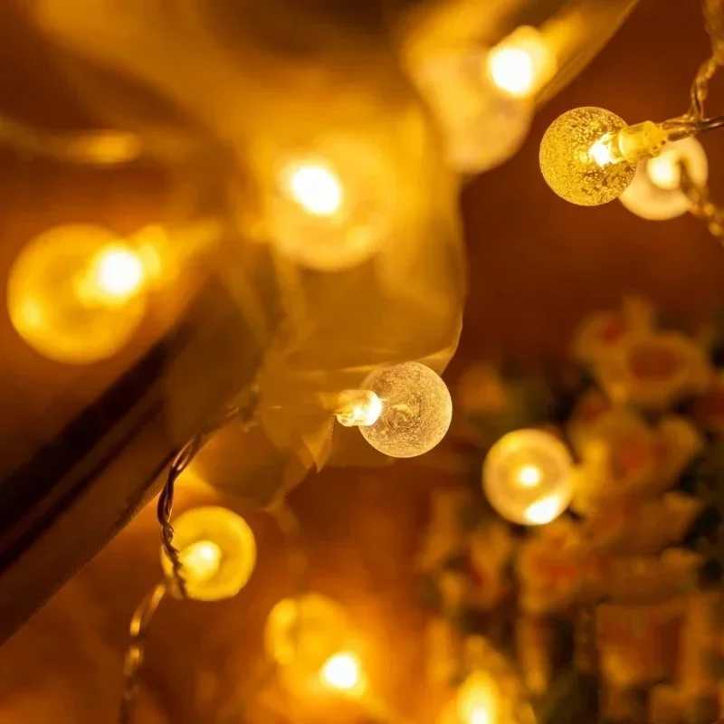 Crystal Ball String Lights USB/Battery Power Romantic Bubble Ball Light String for Indoor Garden Party Christmas Festival Decoration XJ250710