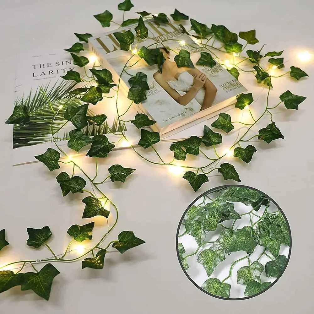 Battery Artificial Leaf Willow Vines LED Lights String Garland Flower Christmas Fairy Lights for Home Garden Wedding Party DecorXJ250710