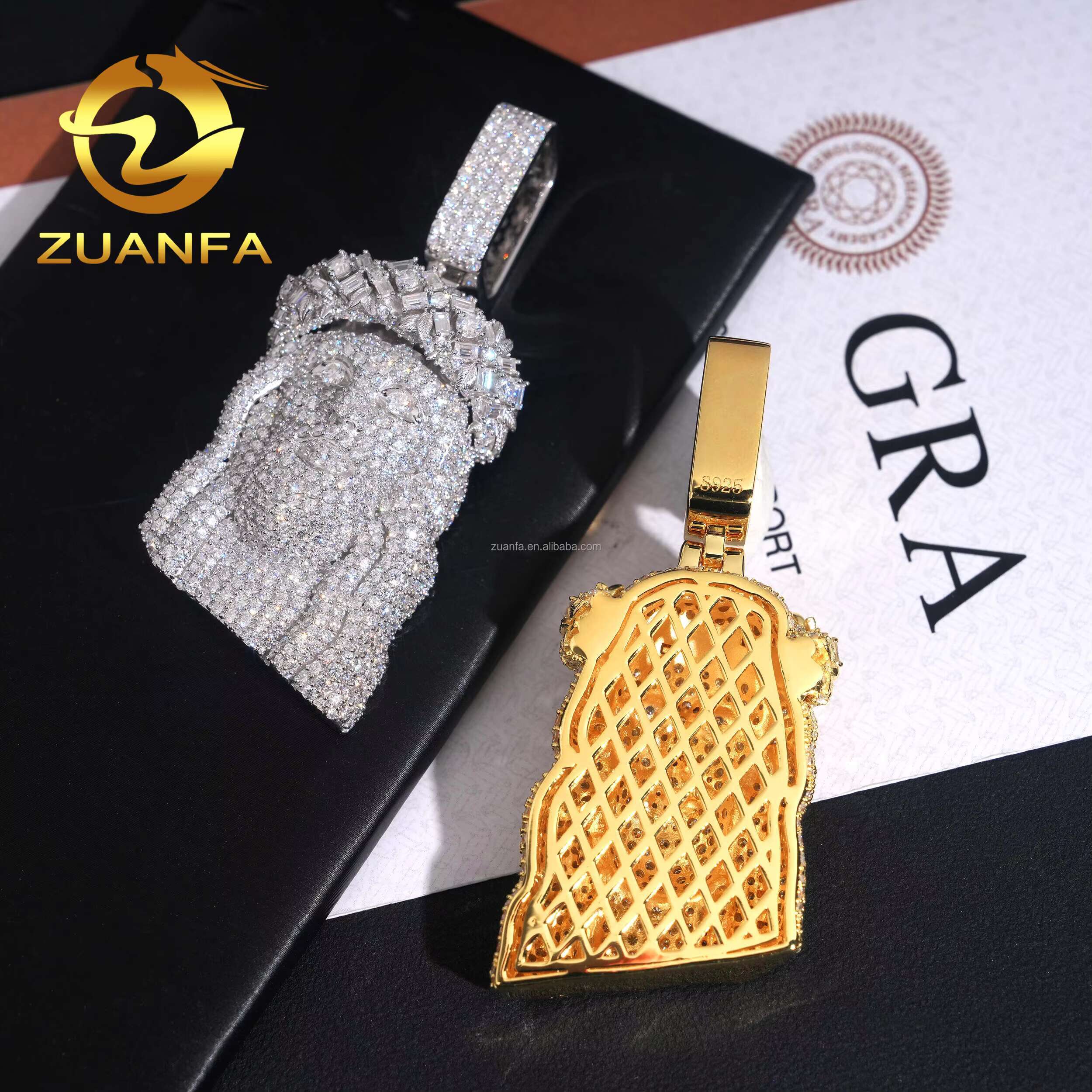 In Stock 2025 Hot Selling Fashion Man Jewelry Hip Hop Pendant 925 Sterling Silver VVS1 Moissanite Diamond Jesus Pendant Man Gift