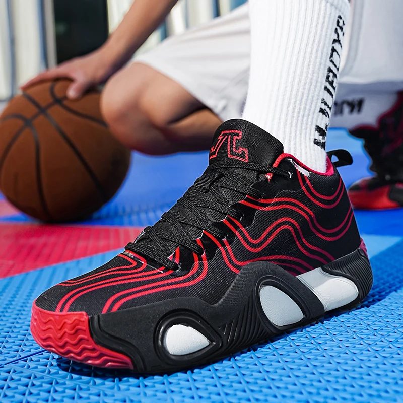 High-quality Men Basketball Shoes for Women Trend Non-slip Sports Shoes Outdoor Basketball Training Shoes Mesh Sneakers 36-45