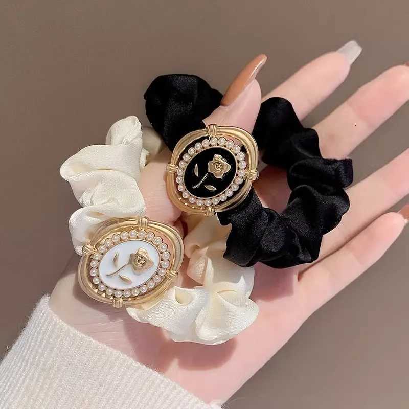 2024 Luxury Jewelry New Headwear Rose Hair Loop High End Large Intestine Hair Band Rubber Band Womens Tie Hair Rope Y250711