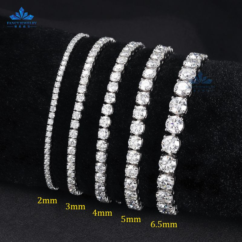 S Sier Inlaid Moissanite Tennis Necklace Hip-Hop Men's and Women's Bracelet