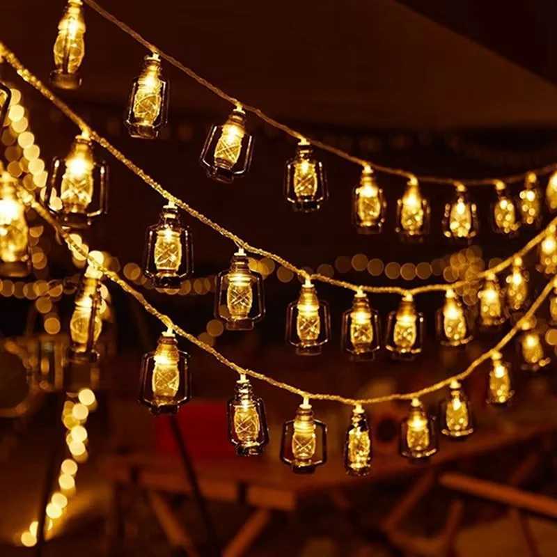 10/20/30/40 LED Lantern String Lights Mini Kerosene Lamp for Outdoor Patio Garden Holiday Wedding Party Christmas Decorations XJ250710