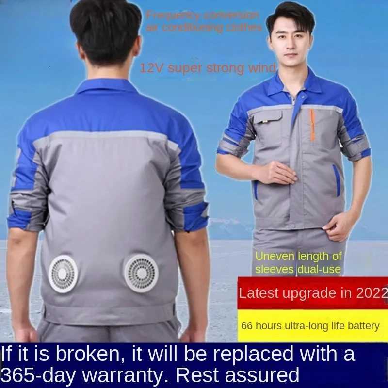 Clothes with fans in summer heatstroke prevention and cooling air conditioning mens clothing refrigeration work outdoor jacket W250711