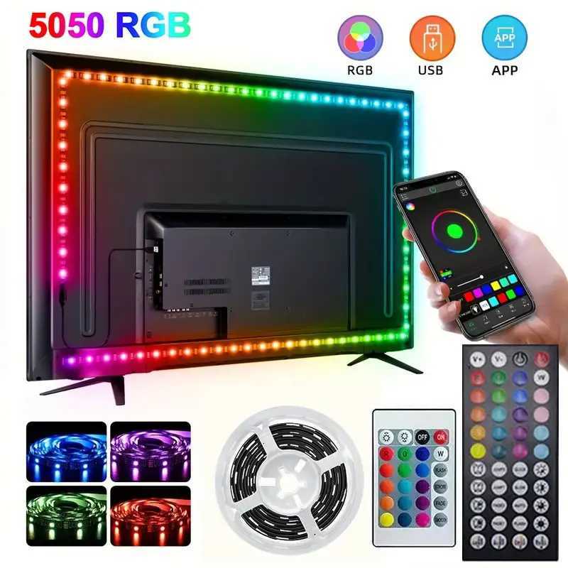 Smart Led Strip Light 5050 RGB USB 5V Bluetooth APP Remote Control Led Tape Diode Flexible Ribbon Lamp for TV Festival Backlight XJ250710