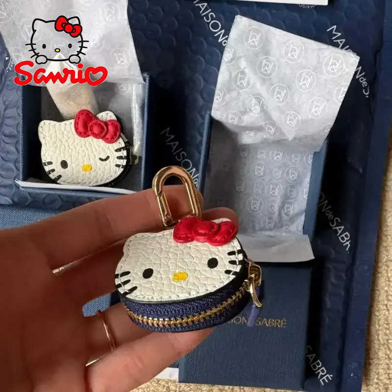 Sanrio In Stock Kawaii High Beauty Hello Kitty Cartoon Personalized Creative Leather Bag Keychain Pendant Fashion Clothing Accessoriesw250711