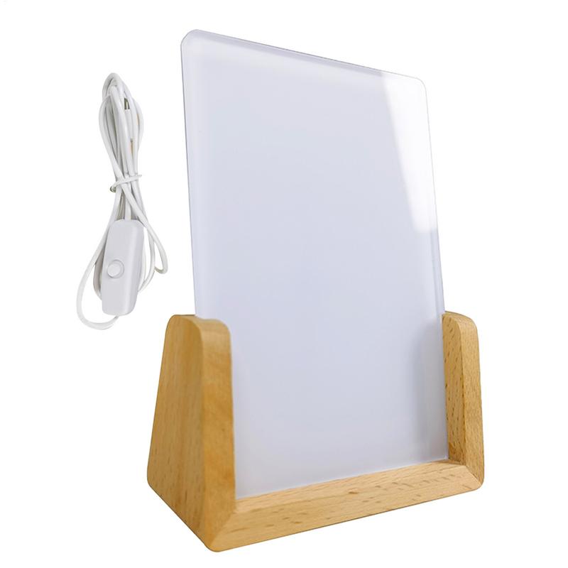 Sublimation Blanks 3D Night LED Light Lamp Base Heat Transfer Acrylic Photo Frame Blank H260306