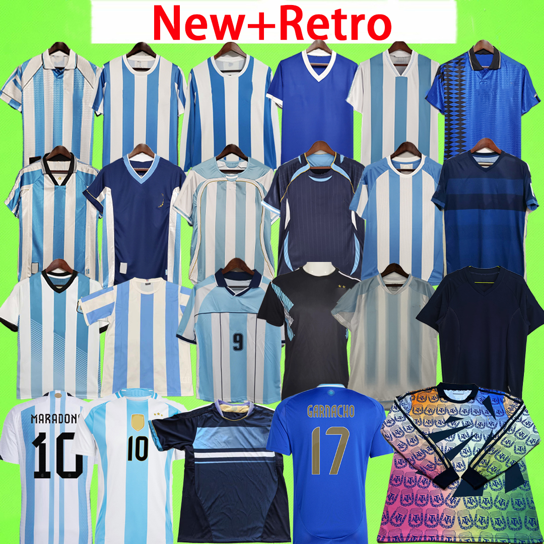 New + Retro 2026 Kids Kit Argentina star Soccer Jerseys MESSlS Fans Player 78 86 94 96 00 01 06 10 DYBALA MAC ALLISTER DI MARIA MARTINEZ goalkeeper 25 26 mens Football shirt