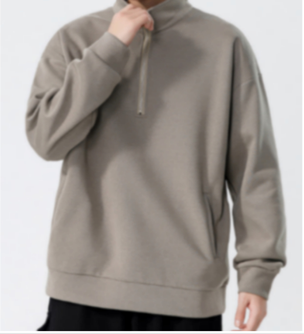 187 Turtleneck Sweatshirt for Men Autumn and Winter Thickened Loose Trendy Solid