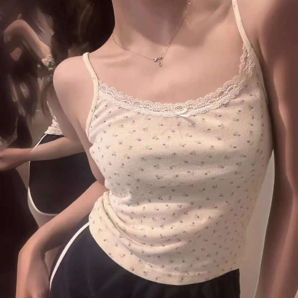 U-Neck Floral Short Sleeve Crop Top For Women Summer New Slim Fit Design Versatile Slimming T-Shirt B5