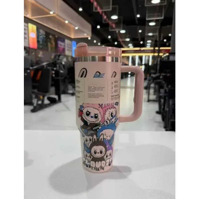 40oz covered cup holder with handle and straw suitable for travel X250711