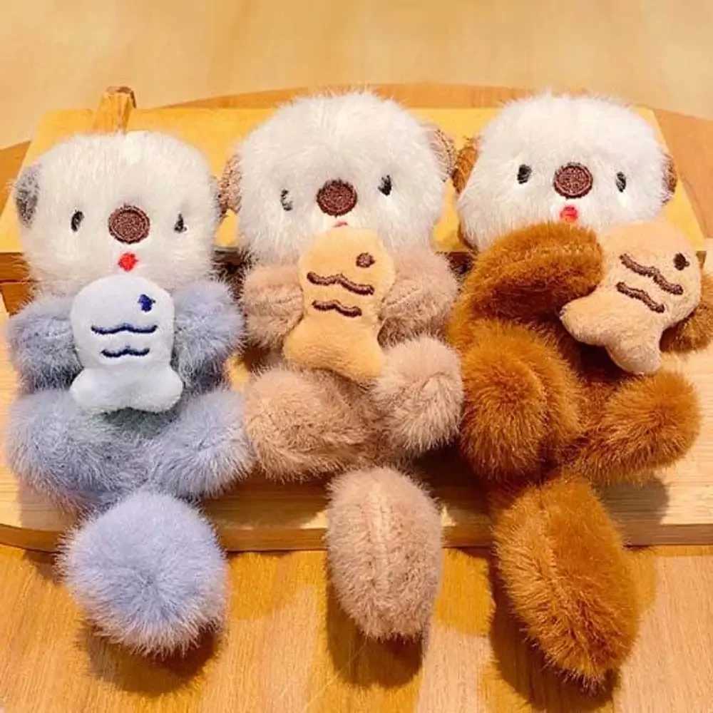 Animals Doll Cartoon Otter Keychain Decorations Soft Stuffed Plush Otter Bag Pendant Bag Hanging Keys Accessories Otter Keyring y250710