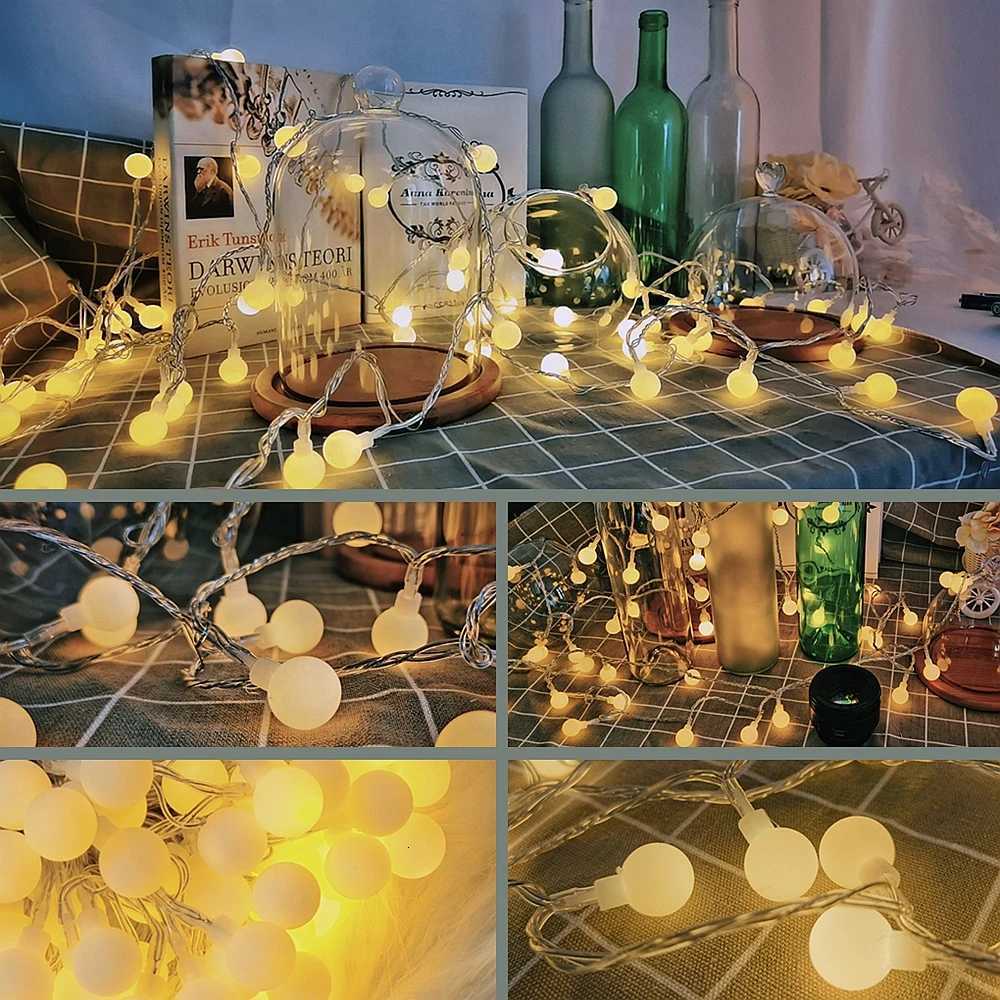 USB/Battery Power LED Ball Garland Lights Fairy String Waterproof Outdoor Lamp Birthday Holiday Wedding Party Decoration Lights XJ250710