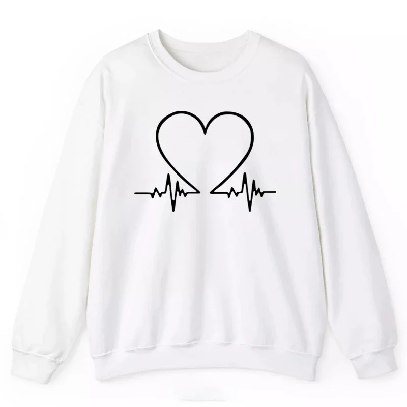 s Womens Tops in Heart Printing Sweatshirt Casual Versatile Pullover Woman Daily Commute Party Clothing Loose 250703