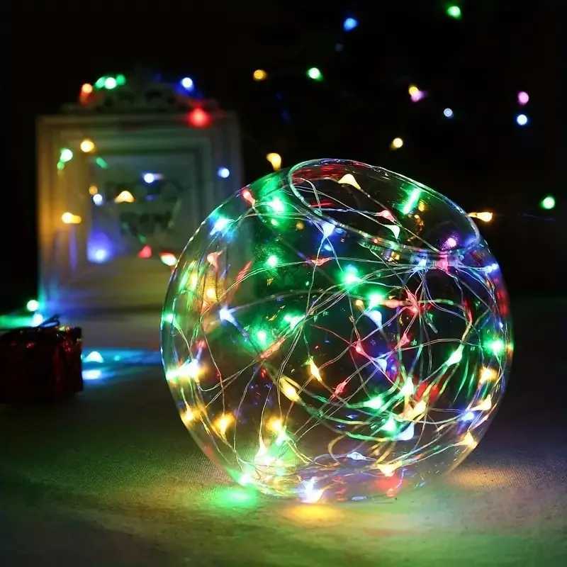 10pcs LED Fairy Light Battery Powered String Lights Waterproof Silver Wire Moon Light For DIY Wedding Party Bedroom Cake Decoration XJ250710