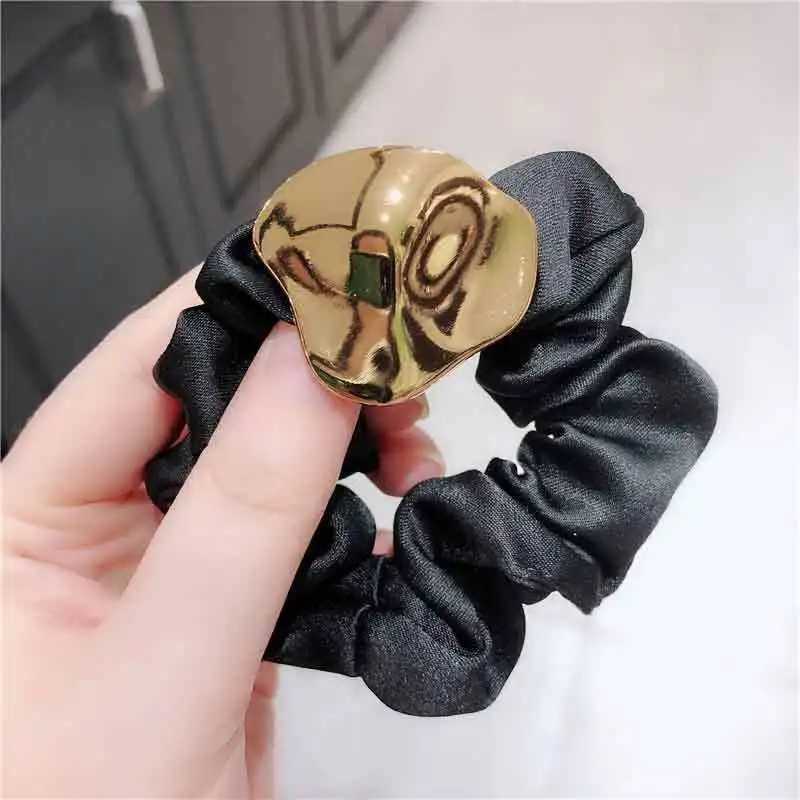 Textured Metal Wind Large Intestine Circle Head Rope Net Red Female Simple Fashion Retro Large Intestine Circle Head Jewelry Y250711