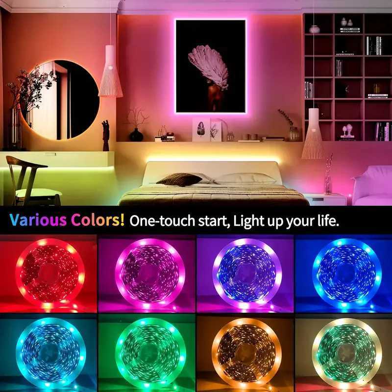 Tuya WiFi RGB LED Strip Light 5050 APP Control Flexible LED Diode Decoration for Festival Party TV Desk Bedroom Ambient Light XJ250710