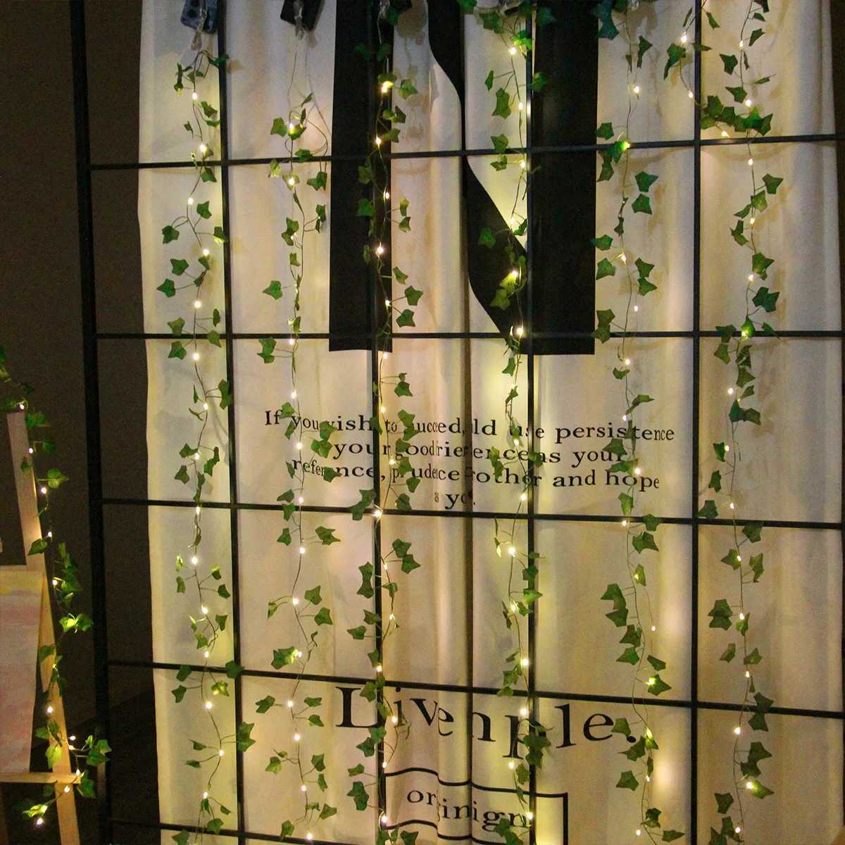 100/50/20LED Solar String Light Artificial Leaf Garland Birthday Decoration Outdoor Room Curtain Lamp for Wedding Party Garden XJ250710